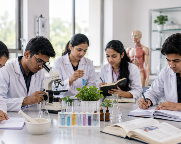 BHMS students conducting laboratory research while preparing research proposals for the CCRH STSH 2026 Short Term Studentship Programme.