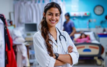 AYUSH medical student in clinical training wearing a white coat at hospital