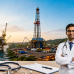 ONGC Medical Officer recruitment featuring healthcare professionals and oil and gas facilities
